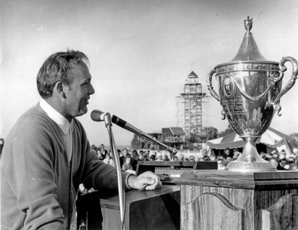 Arnold Palmer wins the first Heritage Classic at Sea Pines, Hilton Head Island