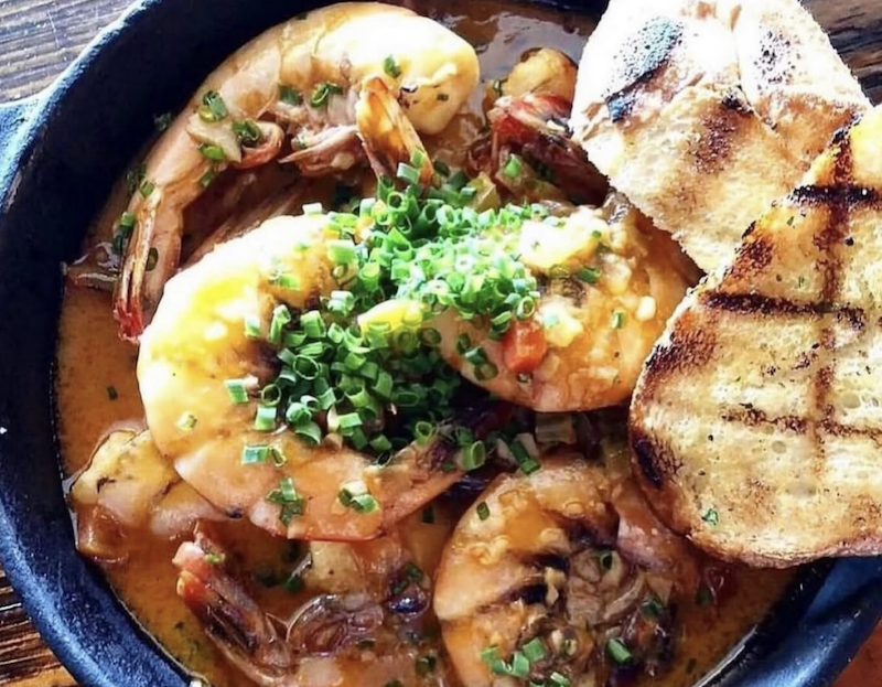 Hudson’s Seafood House on the Docks leans into bold flavor with its Reel Deal Shrimp