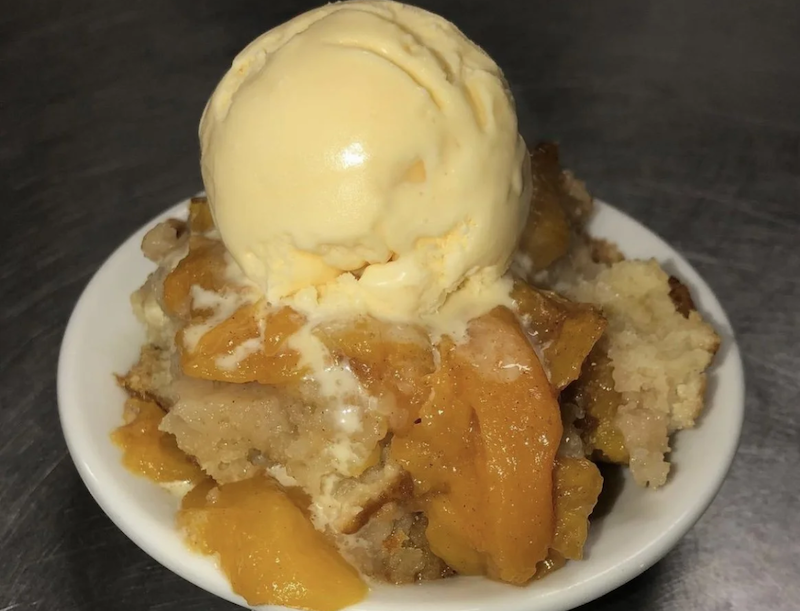 Fresh South Carolina peaches take center stage in Cahill’s Market’s peach cobbler