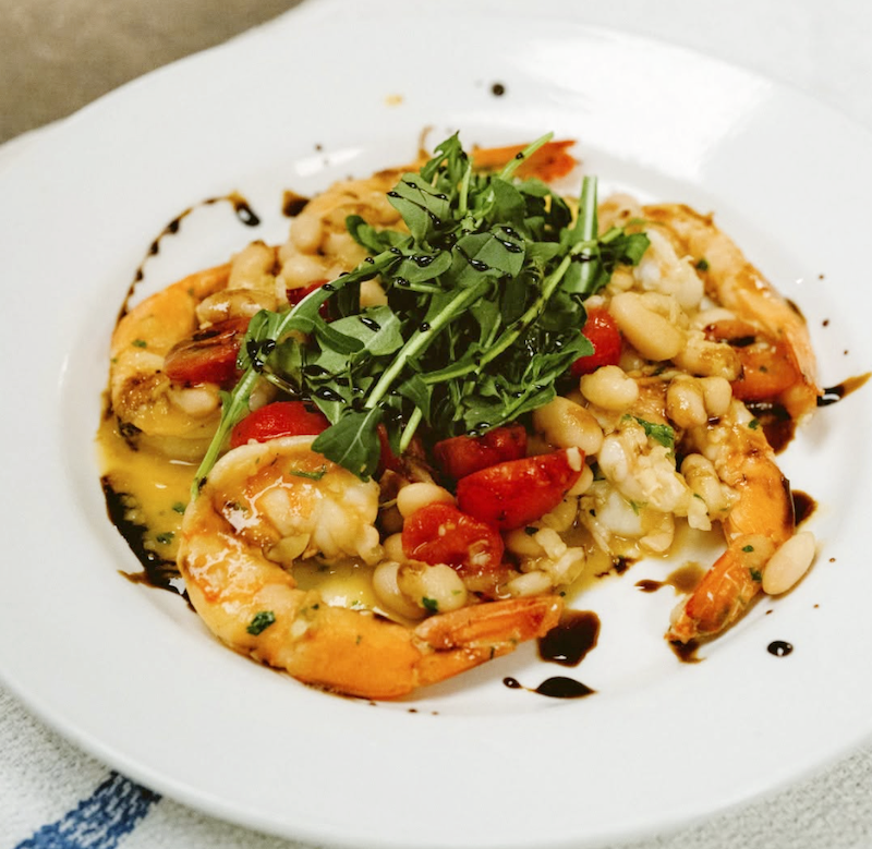 Nunzio Restaurant + Bar, scampi con cannellini