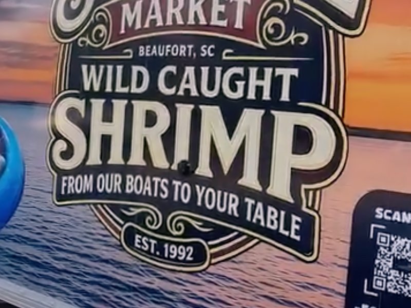Sea Eagle Market food truck featuring local wild-caught shrimp graphics