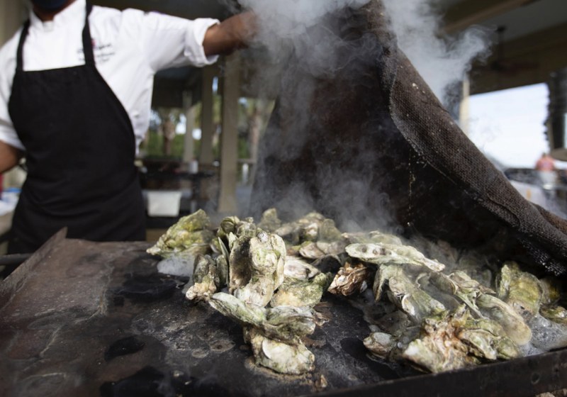Saturday afternoons are for oysters at Coast at Sea Pines Beach Club