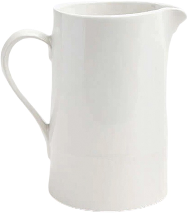 White pitcher for beverage