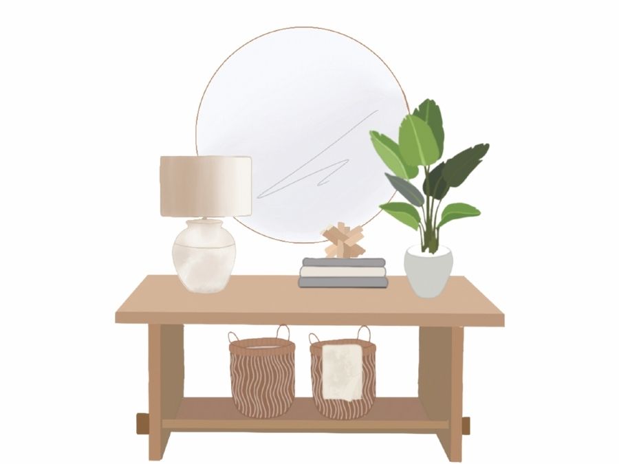 Console table with decor illustration