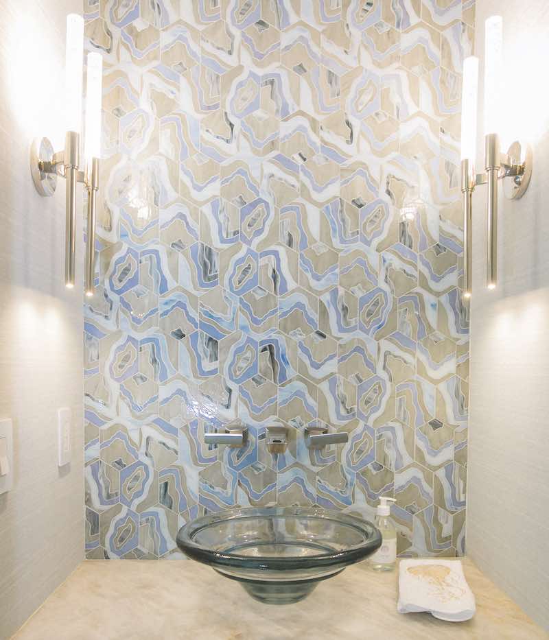 Powder room designed with oysters