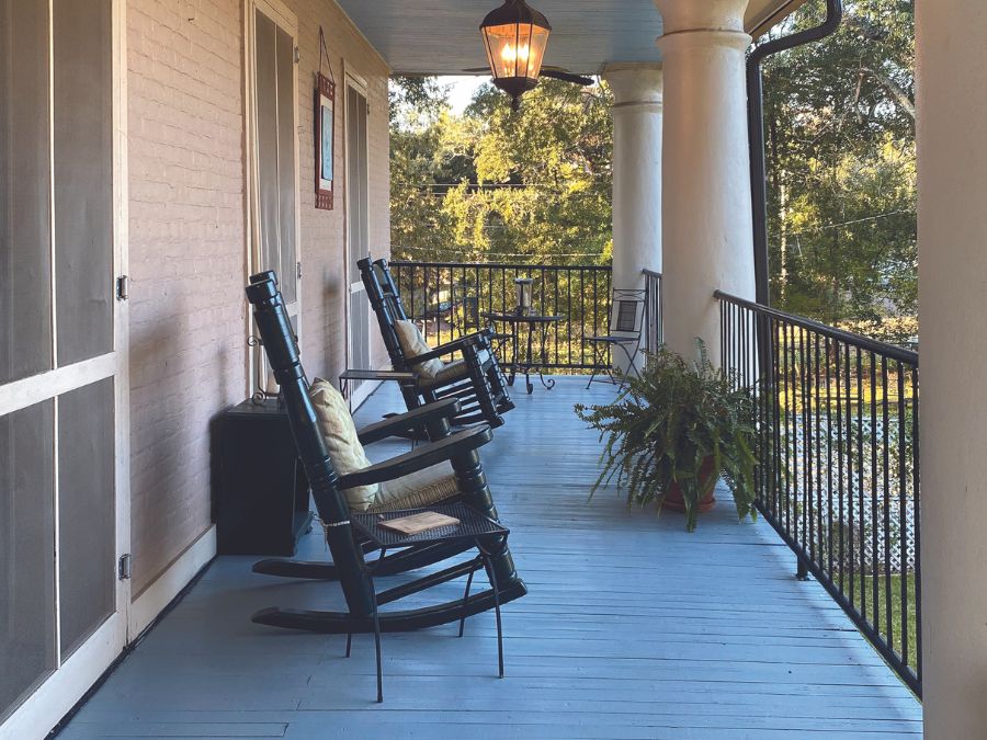 Southern porch with rocking chairs