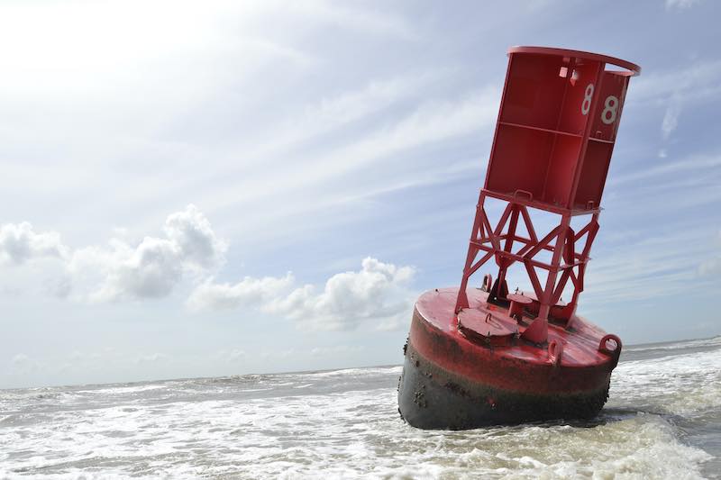 Buoy moved to the shore of Hilton Head Island after Hurricane Matthew