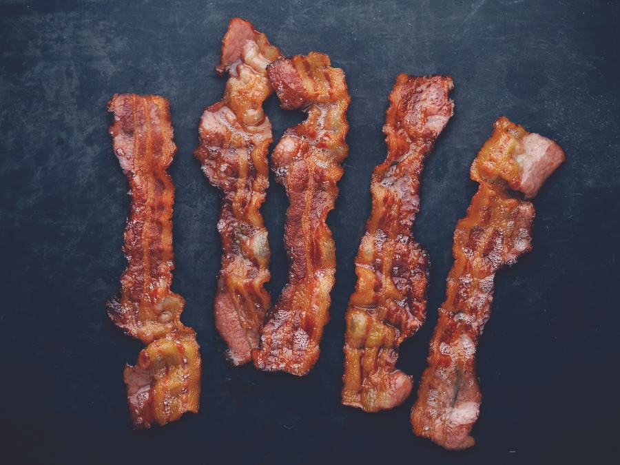 Bacon Strips on a dark background