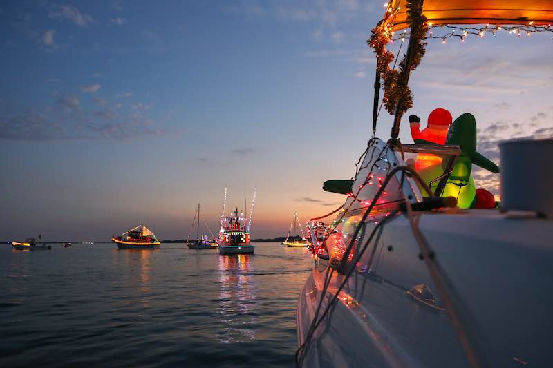 View From a Decorated Powerboat in a Florida Boat Parade