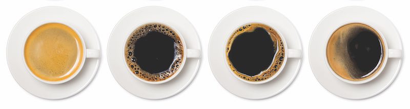 coffee cup assortment top view collection