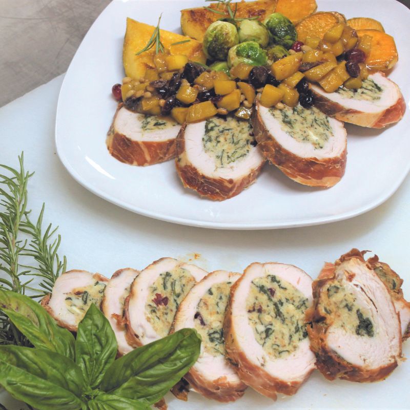 Turkey Roulade & Cranberry Chutney