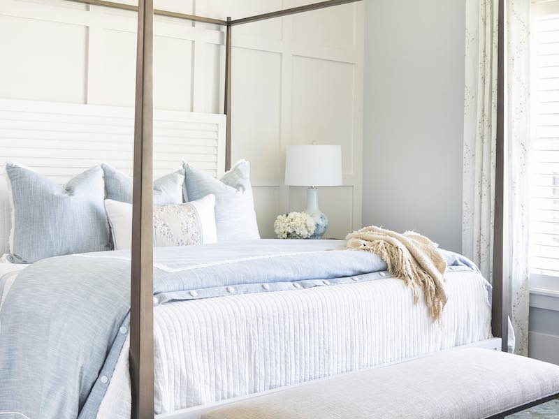 Soft coastal palette for Master Bedroom