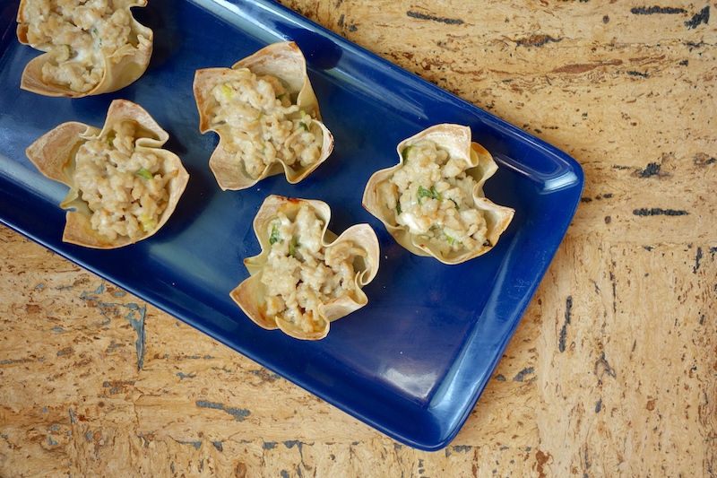 Buffalo Chicken wanton cups