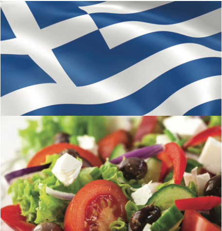 Greece flag with a salad