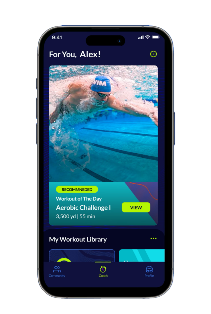 MySwimPro App on Phone
