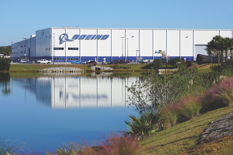 NORTH CHARLESTON, SC -21 NOV 2019- View of the Boeing factory and delivery center near the Charleston International Airport (CHS) in North Charleston, South Carolina, USA.