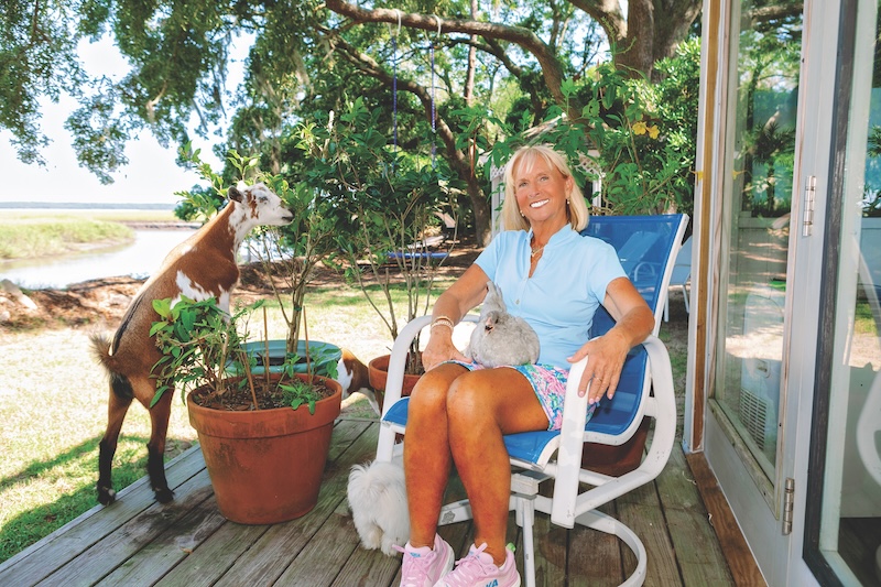 Dr. Debi Lynes with animals