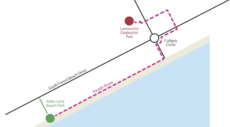 HHI Lantern Parade Map