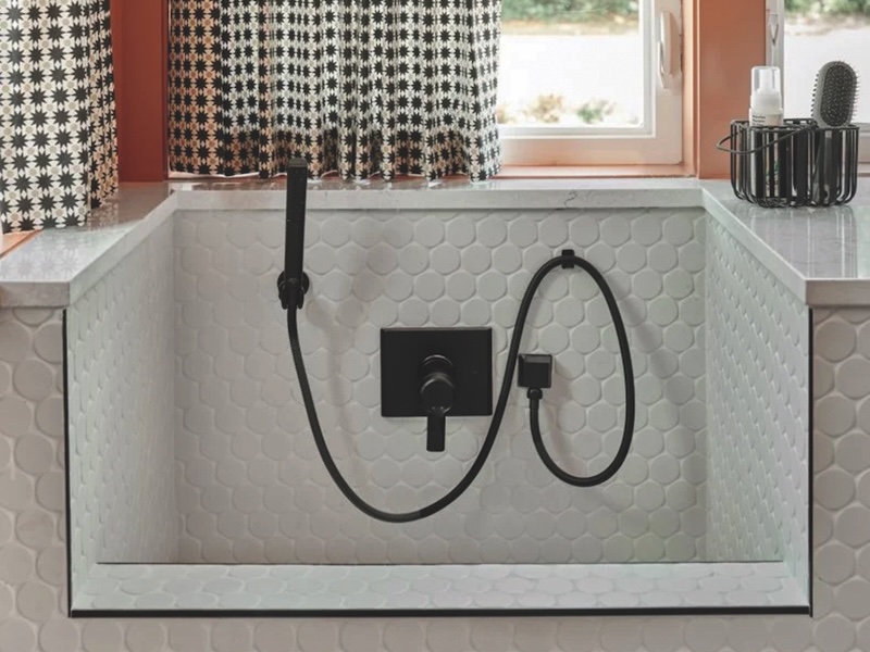 Built in home dog bath
