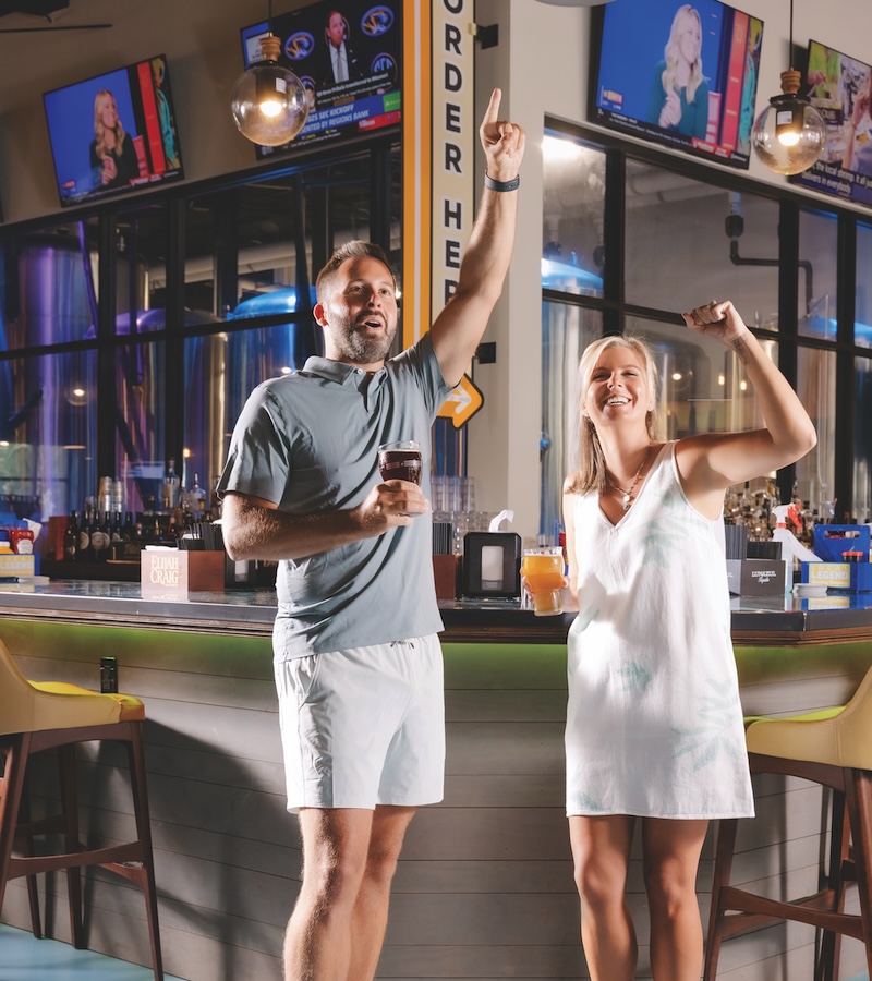 Local couple Sean and Shauna Ord bring relaxed game-day style to life inside the lively bar at Local Legend
