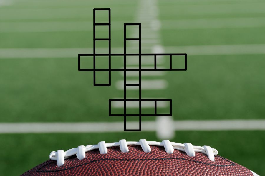 Tailgating Crossword Puzzle with Football
