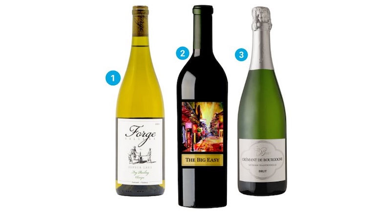 Wines on white background