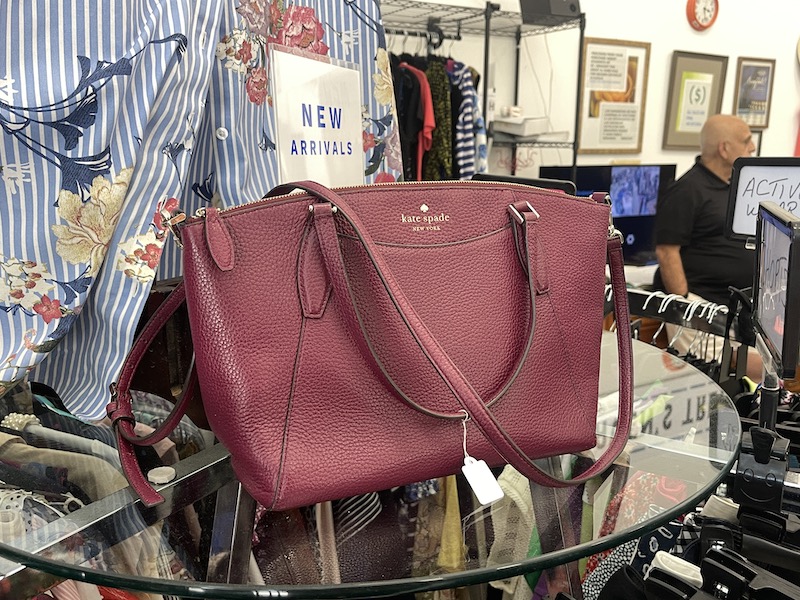 Kate Spade purse in deep berry from Heaven's Treasure in Bluffton