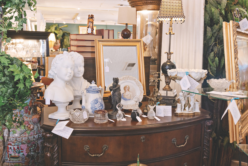 A display of antiques at Michael and Co. Antiques
