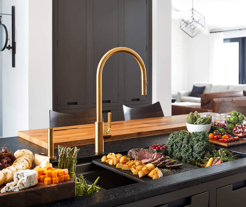 Faucet on workstation kitchen sink from Gateway Supply Co