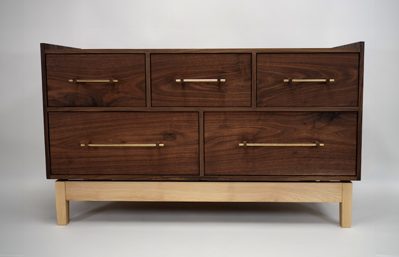 MM Wood Studio vintage dresser made from hickory and walnut