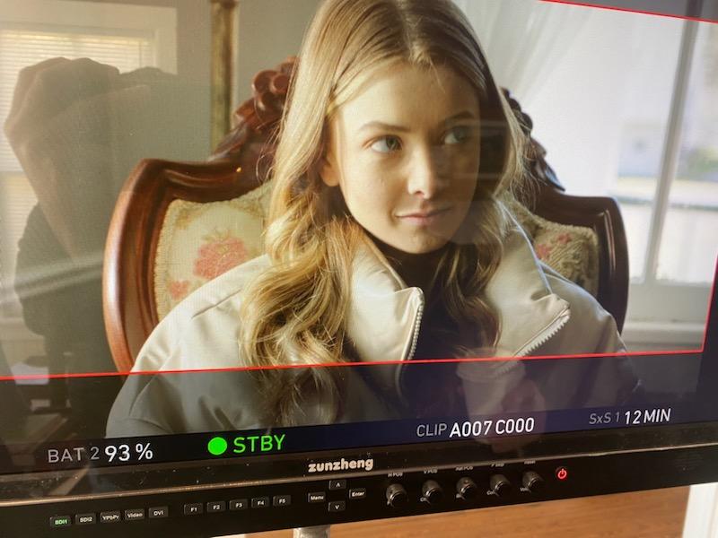 Maddie Henderson on set of The Final Run, based in the Lowcountry