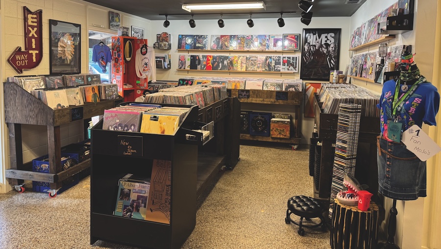 MoJo’s Island Records - Records displayed in the store