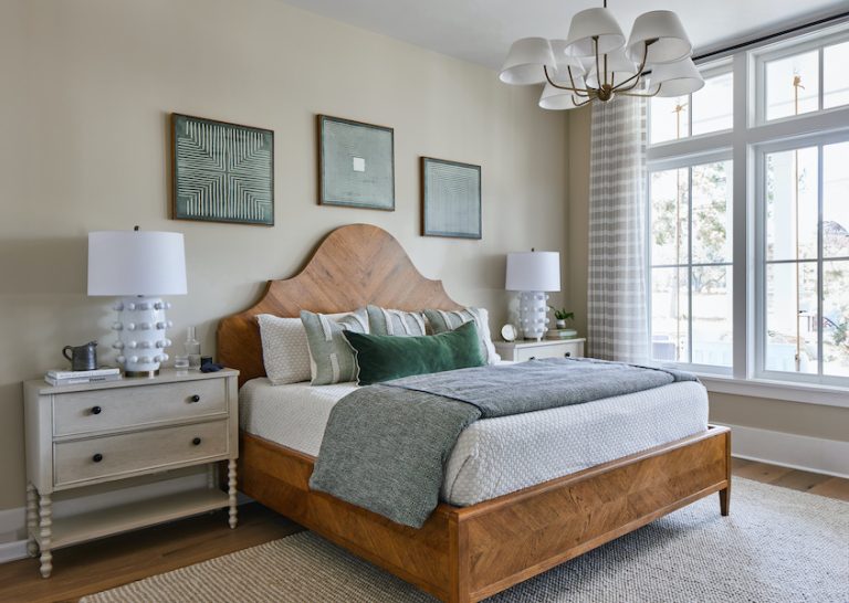 Primary bedroom with vintage details from the HGTV Dream Home 2025 in Bluffton, SC
