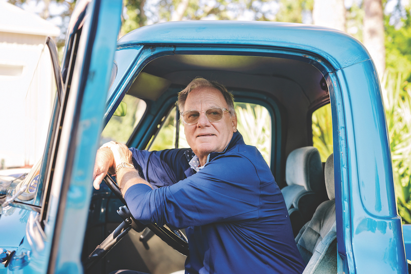 Rick Sabol poses in his classic blue truck ahead on Hilton Head Island