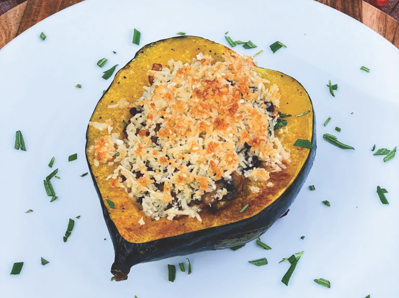 Italian Sausage and mushroom acorn squash 