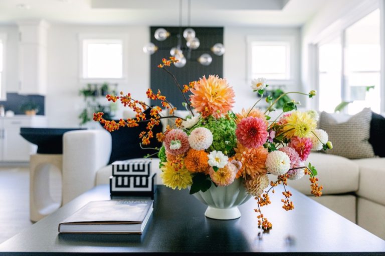 November floral marigolds dahlias bittersweet orange Japanese anemone,