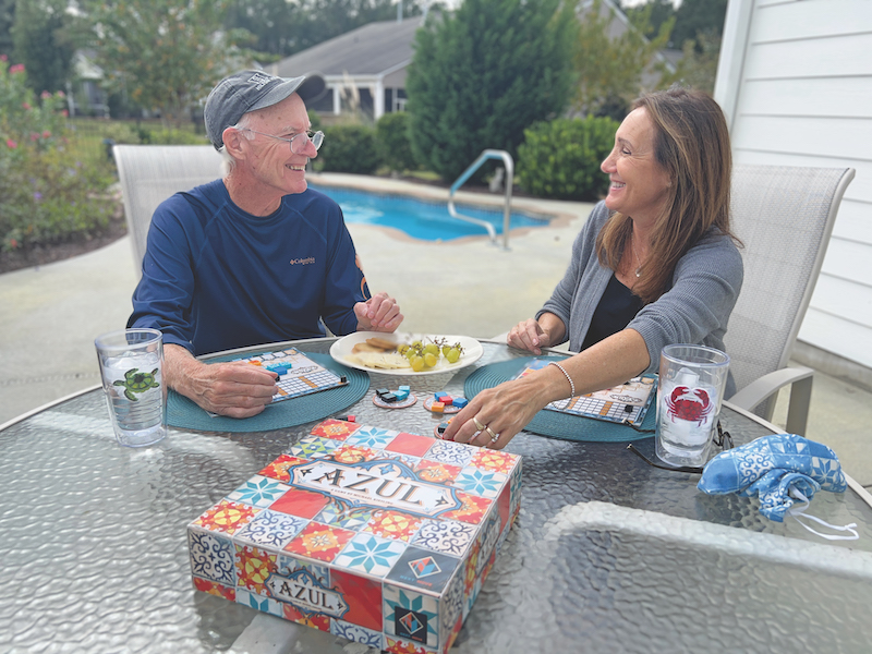 Carter family playing Azul game