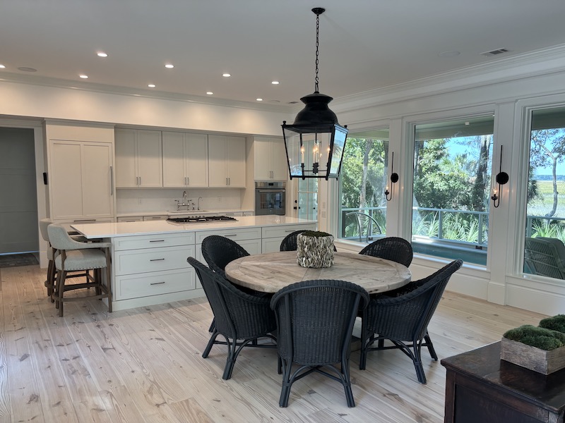 Kitchen and dining room black and white neutral minimalist