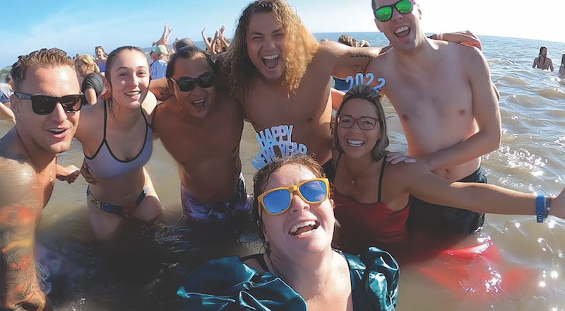 Participants in water for Polar Plunge Hilton Head 2022