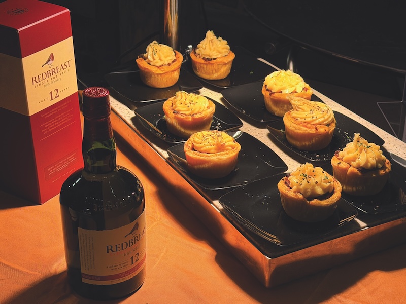 Cottage pie bites paired with Redbreast 12 Irish whiskey at winter food event