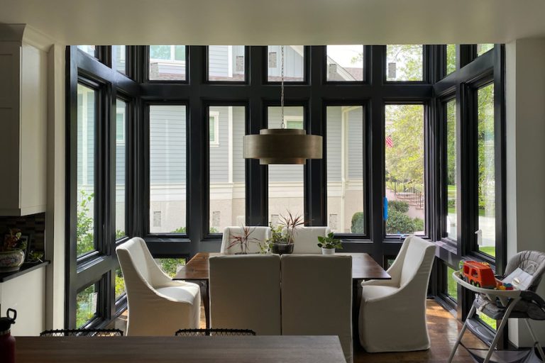 Black window framing modern home design trend from HHI Windows and Doors Bluffton
