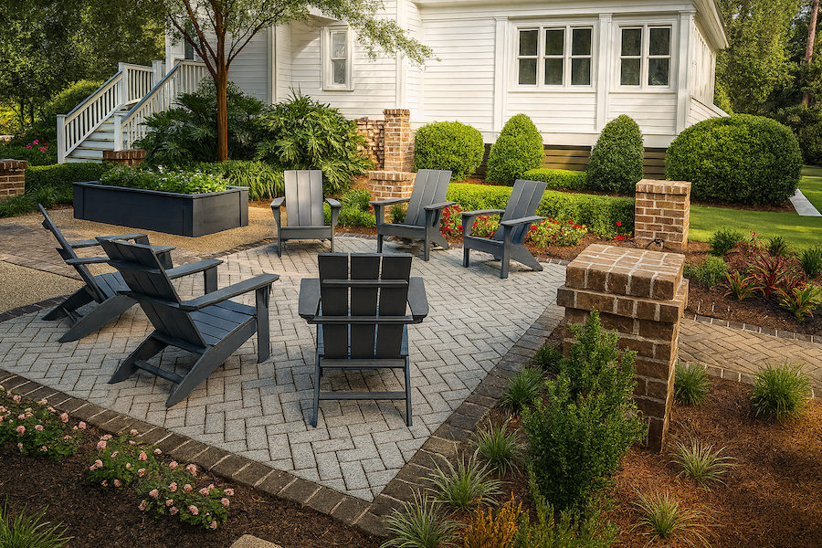 Bluffton home Savannah brick patio by Earthworks landscaping design 2026