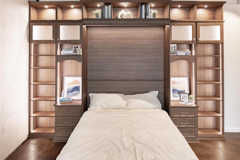 Murphy bed custom reach-in storage solution Closet Factory spring 2026