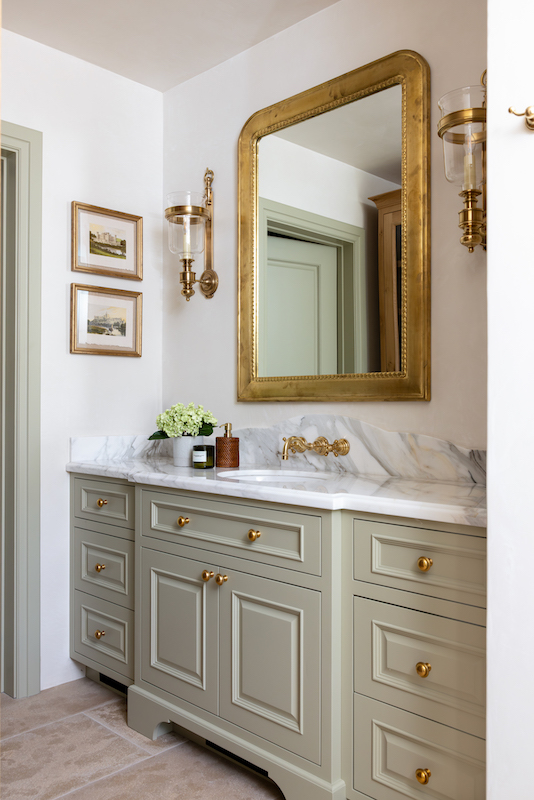 J Banks Design Hilton Head California Mediterranean farmhouse home bathroom vanity