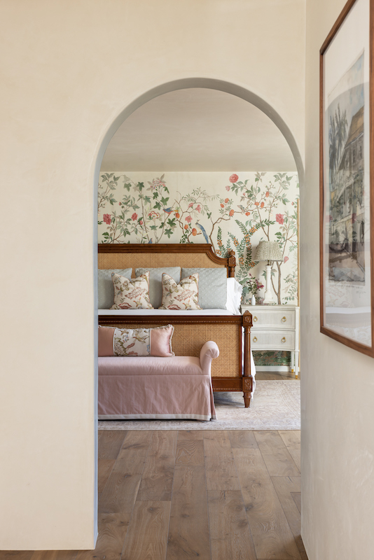 J Banks Design Hilton Head California Mediterranean farmhouse home bedroom and hallway