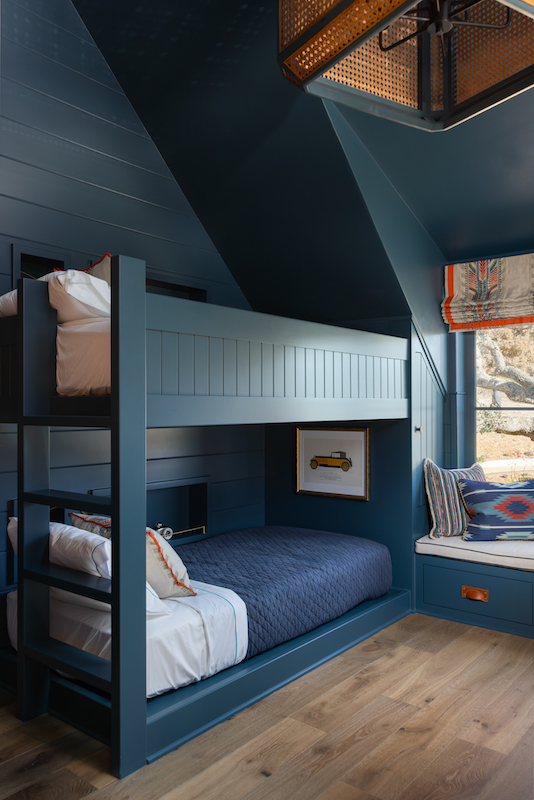 J Banks Design Hilton Head California Mediterranean farmhouse home guest children bunks