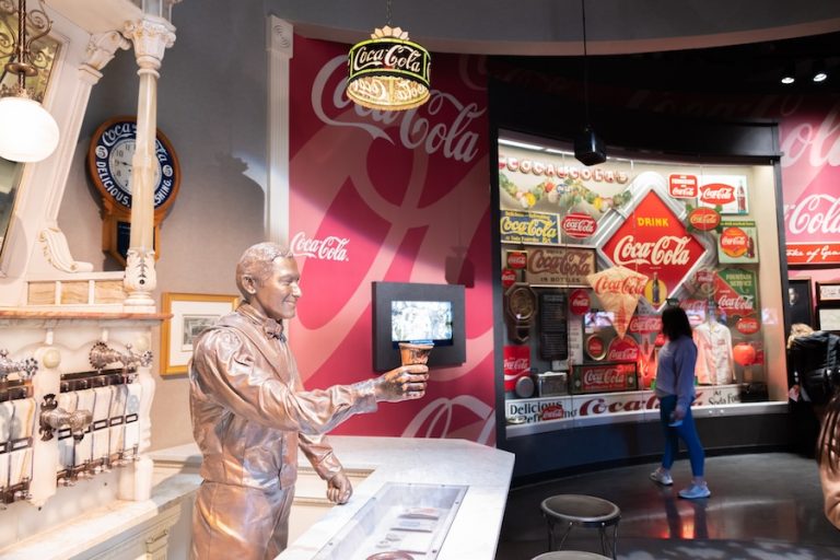 Coca-Cola exhibit in Atlanta showcasing iconic Southern brand history