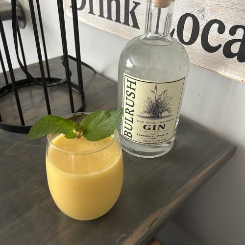 Peach Mint Bulrush Gin Slushee
