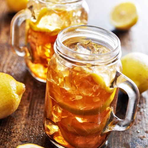 southern sweet tea in a rustic jar