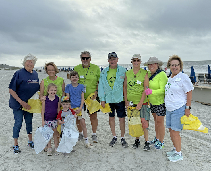 Turtle Trackers volunteer group on beach Hilton Head Island